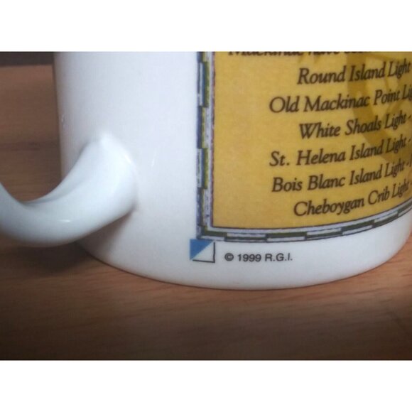 Donna Elias Series Mug Lighthouses of the Straits of Mackinac Sea Chart Collage - Picture 5 of 11